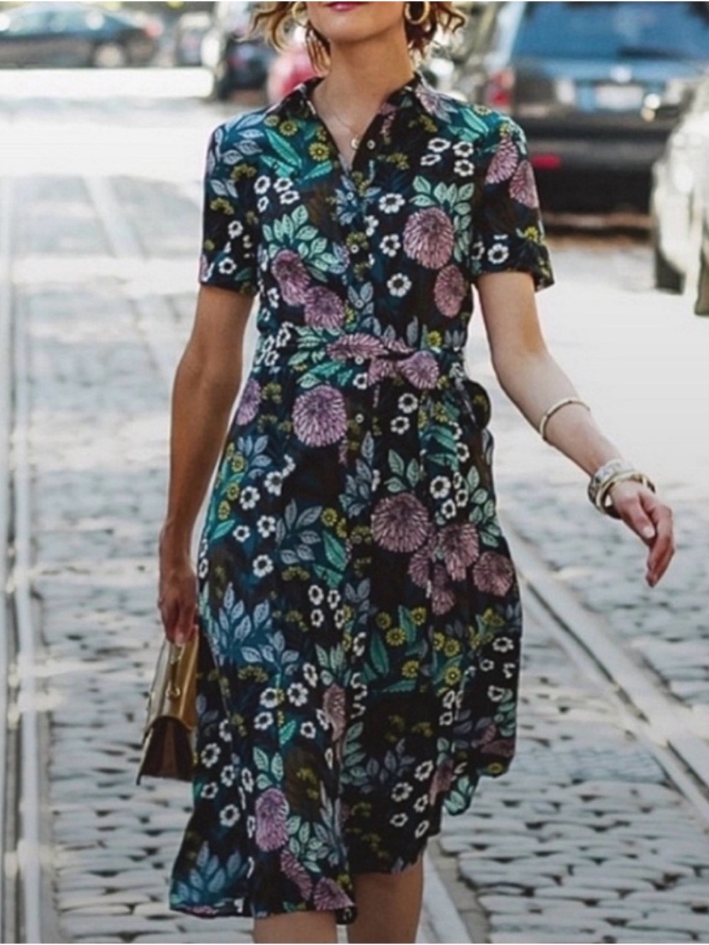 J Crew x Abigail Borg Floral
Shirt Dress size 4